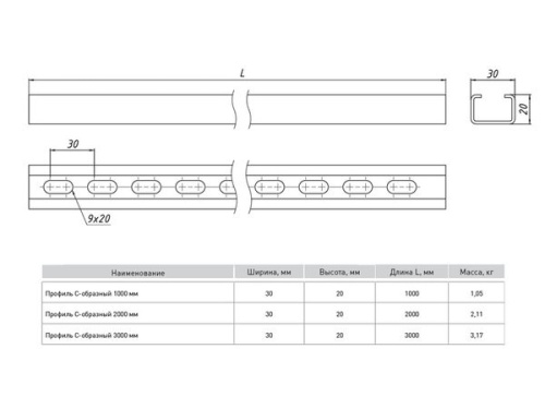 Профиль С-образный 2000 мм (1,5 мм) | код cp2000 | EKF фото 3 Профиль С-образный 2000 мм (1,5 мм) | код cp2000 | EKF фото 3