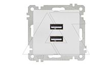 21 - Розетка 2xUSB Type A, белая | код 2100-449-0101 | Mutlusan