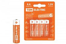 Элементы питания LR6 AA Alkaline 1,5V BP-4 TDM | код SQ1702-0003 | TDM