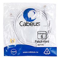 Cabeus PC-UTP-RJ45-Cat.6-3m-WH Патч-корд U/UTP, категория 6, 2xRJ45/8p8c, неэкранированный, белый, PVC, 3м | код 8673c | Cabeus