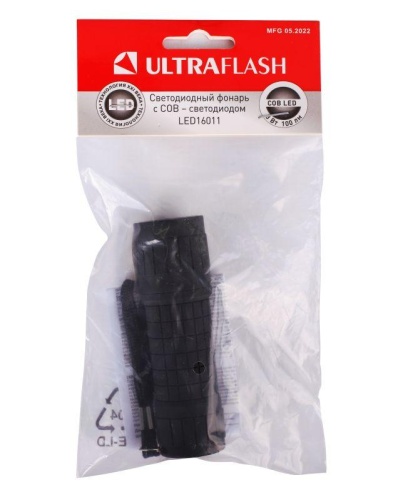 Фонарь LED16011 3хR03 COB LED 3Вт пластик. черн. (блист.-пакет) Ultraflash 14773 фото 5