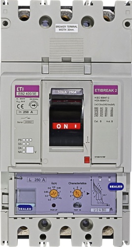 Автоматический выключатель EB2 400/3E 250А 3р (50кА) | код 004671111 | ETI