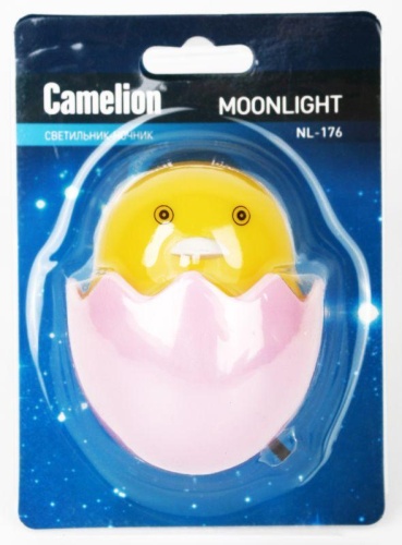 Светильник светодиодный NL-176 "Цыпленок" 220В ночник с выкл. розов. Camelion 12532