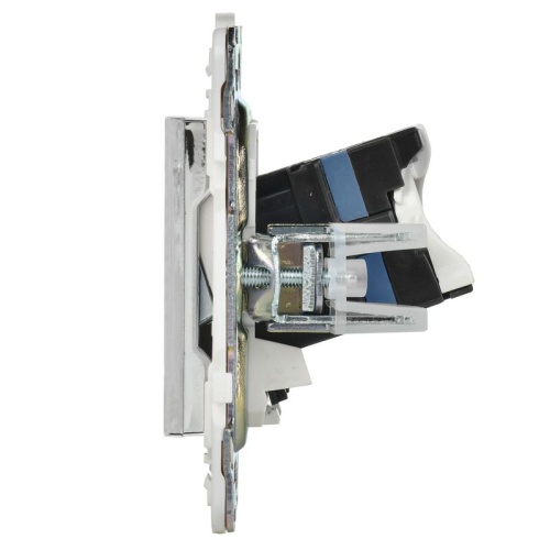 SKANDY Розетка компьютерная двойная RJ45 кат.6 SK-K04N никель IEK | код SK-K20-2-K50 | IEK фото 3