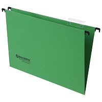 Подвесные папки А4/Foolscap (406х245 мм), до 80 листов, КОМПЛЕКТ 10 шт., зеленые, картон, BRAUBERG (Италия), 231795 | код 231795 | BRAUBERG