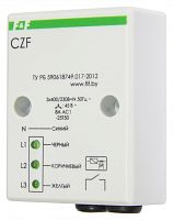 КОНТРОЛЬ НАЛИЧИЯ ФАЗ CZF Асимметрия 55 В, монтаж на плоскость, степень защиты корпуса IP65 3х230 В +N 8A 1NO IP65 | код EA04.001.001 | ЕВРОАВТОМАТИКА ФиФ