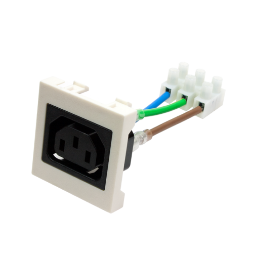 Гнездо IEC 60320 C13, 10A, 250V, формата Mosaic, 45x45 мм | код LAN-SIP-23IEC-C13 | LANMASTER
