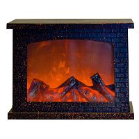 Фонарь LED "Камин" ULD-L2821-005/DNB/RED BROWN FIREPLACE 3АА (не в/к) 28х21см 5 диодов эффект пламени корпус корич. Uniel UL-00007291