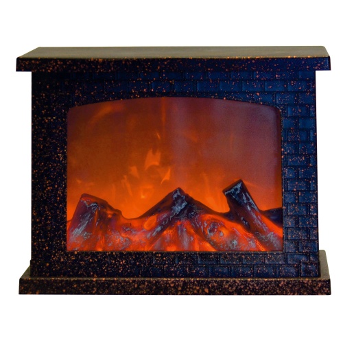 Фонарь LED "Камин" ULD-L2821-005/DNB/RED BROWN FIREPLACE 3АА (не в/к) 28х21см 5 диодов эффект пламени корпус корич. Uniel UL-00007291