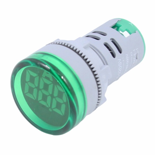 Индикатор значения напряжения AD-22 (LED) d22мм зеленый IP54 HLT | код 085-06-251| HLT