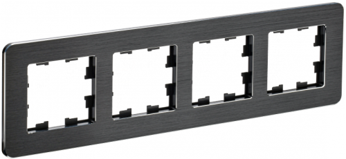 BRITE Рамка 4-мест. РУ-4-1-Бр металл черн. RE AL IEK | код BR-M42-M-21-K02 | IEK