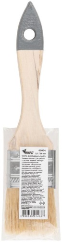 Кисть флейцевая ''Лайт'', натуральная cветлая щетина, деревянная ручка 1,5'' (38 мм) | код 804 | FIT фото 3