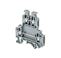 Клемма винтовая двухуровневая, 2.5 мм2, серая MTU-D2.5 | код 57472| MEYERTEC