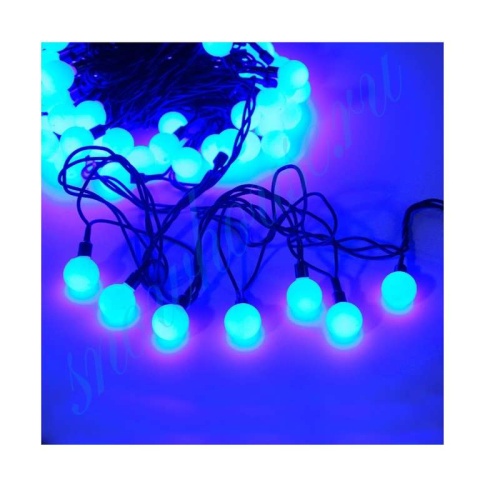 Гирлянда "Шарики" 100 LED 2.4см наружняя соед. до 3 мод. син. | код 4690601004321 | SHLights