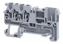 Клемма проходная CX2.5/3/1B /5x62,5mm, пружинная, штекерный отвод, 3 присоед., 2,5(max 4)mm2, 24A, 500V, серая | код CX2.5/3/1B | Connectwell