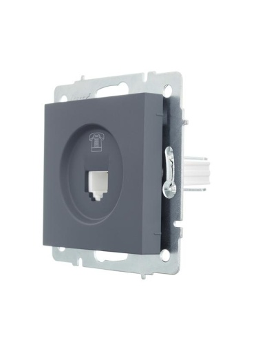 Розетка телефонная СП Vesna евро стандарт механизм графит LEZARD 742-3488-137 фото 2