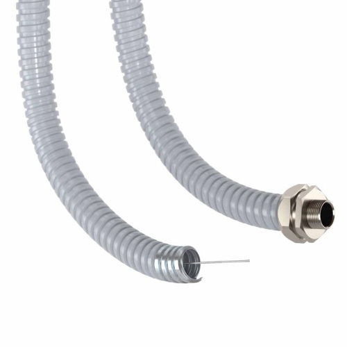 Металлорукав DN 50мм в герметичной ПВХ изоляции, Dвн 50,5 мм, Dнар 57,0, с протяжкой, 25 м, цвет серый | код 6071R-050P | DKC фото 2