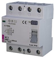 Реле дифференциальное (УЗО) EFI-4 100/0,3 тип AC (10kA) | код 002062155 | ETI