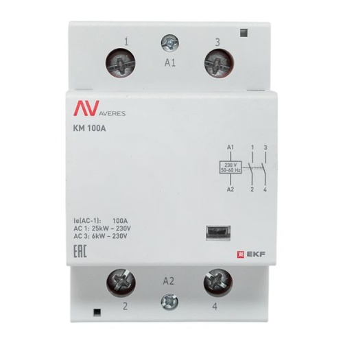 Контактор модульный КМ 100А 2NО 230VAC (3 мод.) AVERES EKF | код km-av-3-100-20-230V | EKF фото 4