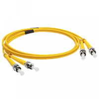 Патч-корд оптический LANMASTER, LSZH, дуплексный, ST/APC-ST/UPC, SM OS2, 2.0 м | код LAN-2ST-2ST/SAU-2.0 | LANMASTER