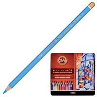 Карандаши цветные художественные KOH-I-NOOR Polycolor , 24 цвета, 3,8 мм, металлическая коробка, 3824024002PL | код 181022 | KOH-I-NOOR