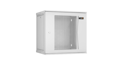 Настенный разборный шкаф TLK 19, 12U, перфорированная дверь, Ш600хВ569хГ450мм, 1 пара монтажных направляющих, серый | код TWI-126045-R-P-GY | TLK