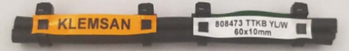 808 473, TTKB 60 x 10mm YL/W, Маркировка для проводов двухсторонняя- фиксация стяжкой (Желто-белая) | код 0.0.0.8.08473 | KLEMSAN