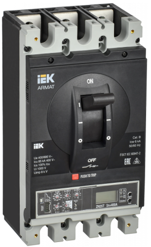ARMAT Авт. выкл. лит. корпус 3P H 85кА 400А эл. пр. IEK | код AR-MCCB-3H-085-0400A-ELPC | IEK