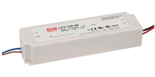 Источник питания AC-DC, 100Вт, IP67, вход 90…264В AC, 47…63Гц /120…370В DC выход 36В/2.8A, изоляция 3000В AC, в кожухе 190х52х37мм, -25…+70С | код LPV-100-36 | MeanWell