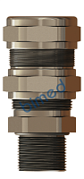 Кабельный ввод Ex для экранированного и бронированного кабеля SWB-STA M63x1.5 IP68 35-45 / 43-57 мм никелированная латунь силикон силиконовая прокладка KBAO6SMBNS-WS, KBAO6SMBNS-WS | код KBAO6SMBNS-WS | KLEMSAN