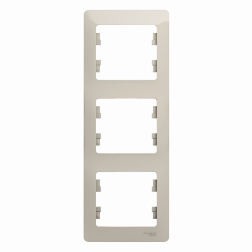 GLOSSA 3-постовая РАМКА, вертикальная, МОЛОЧНЫЙ | код GSL000907 | Systeme Electric