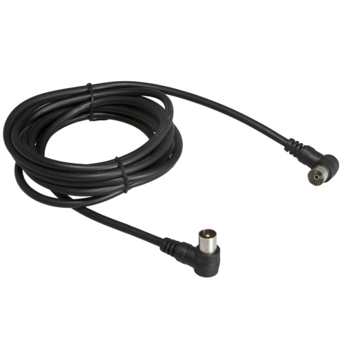 Шнур ТВ гнездо - ТВ штекер, угловой, длина 1,5 метра, черный REXANT | код 18-0012 | REXANT