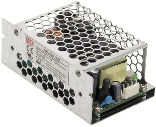 Источник питания AC-DC med, 120Вт, вход 80…264V AC, 47…63Гц /113…370В DC, выход 12В/7...10A (без вентилятора/с вентилятором), изоляция 4000V AC, 103.4х62х40 мм в кожухе, -30…+70С | код RPS-120-12-C | MeanWell
