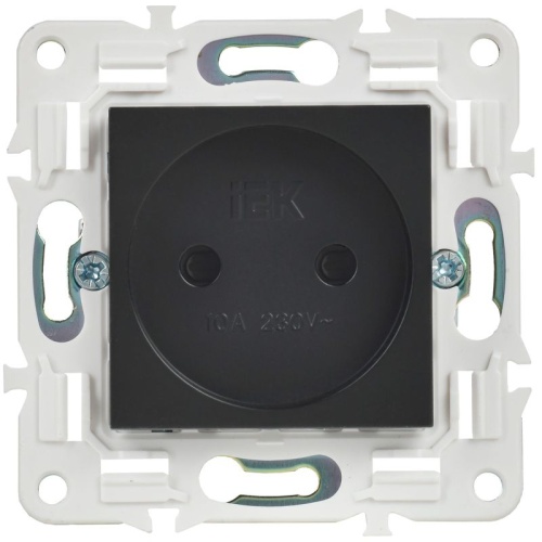 SKANDY Розетка без заземления с защитными шторками 10А SK-R01Bl черный IEKновинка | код SK-R13-10-K02 | IEK фото 2