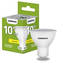 Лампа светодиодная PAR16 софит 10Вт 230В 3000К GU10 GENERICA | код LL-PAR16-10-230-30-GU10-G | IEK