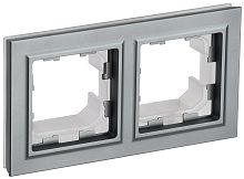 BRITE Рамка 2-местная IP44 РУ-2-БрС-44 сталь | код BR-M22-44-K46 | IEK