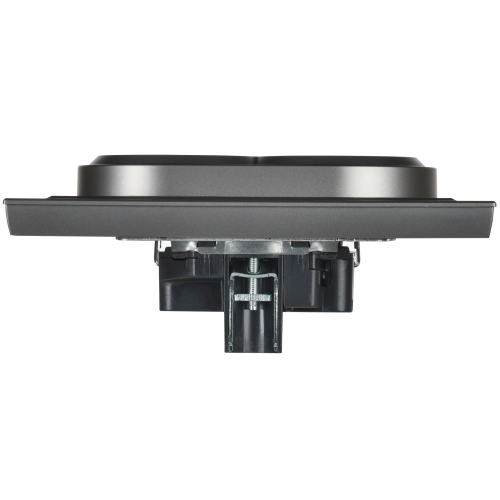 BRITE Розетка 2-местная с заземлением без защитных шторок 16А в сборе РС12-3-БрС сталь | код BR-R21-16-K46-F | IEK фото 2