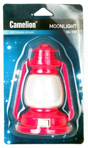 Светильник светодиодный NL-170 "Фонарик" 220В ночник с выкл. розов. Camelion 12526 фото 2