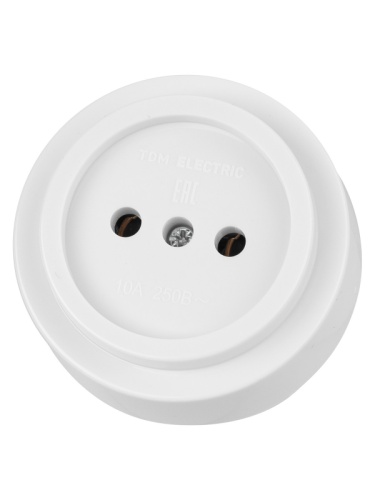 Розетка 2П открытой установки IP20 10А белая Ретро TDM | код SQ1806-0525 | TDM