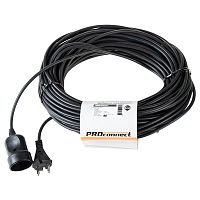 Удлинитель-шнур PROconnect ПВС 2х0.75, 30 м, б/з, 6 А, 1300 Вт, IP20, черный (Сделано в России) | код 11-7116 | PROCONNECT