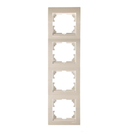 DERIY Рамка 4-ая вертикальная жемчужно-белая металлик | код 702-3000-154 | LEZARD