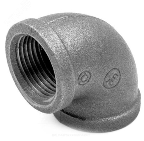 Угольник Ду15 ВВ 1/2' муфта-штуцер, чугунный | код 127-3523 | Fittex PLUS