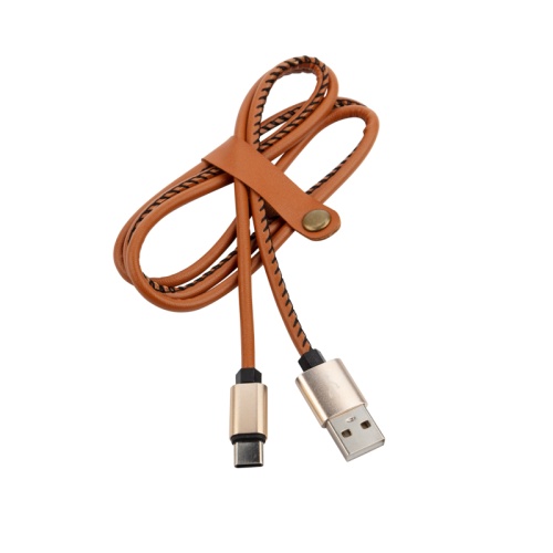 Кабель USB-Type-C/2A/leather/brown/1m/REXANT | код 18-1897 | REXANT