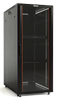 Шкаф напольный TTB-4268-AS 19дюйм 42U 2055х600х800мм перед. стекл. дверь со стальн. перф. боковинами задн. дверь сплошная ручка с замком крыша нового типа черн. (RAL 9004)