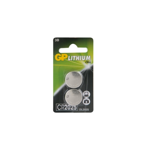Литиевая дисковая батарейка GP Lithium CR2025 - 2 шт. в блистере CR2025-2CRU2 | код 4891199139208 | GP Batteries