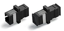Hyperline FA-P01Z-SC/SC-N/BK-BK Оптический проходной адаптер SC-SC, MM, simplex, корпус пластиковый, черный, черные колпачки | код 442992 | Hyperline