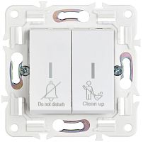 SKANDY Выключатель 2-клавишный с индикацией для отелей 10А SK-V16W арктический белый IEK | код SK-V20-2-10-K01 | IEK