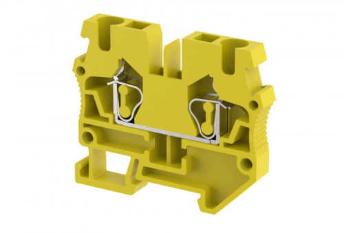 Миниклемма проходная пружинная 2,5 мм2, на 2 подключения, желтая SQM2.5-YELLOW | код 2402240004 | Elmex