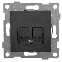 GUSI Ugra механизм розетки компьютерной RJ45, одинарной, скрытая установка. Цвет графит. | код С11К1-010 | GUSI ELECTRIC