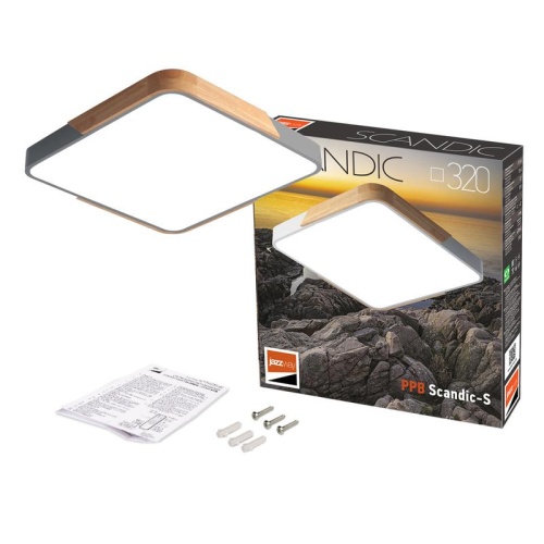 Светильник светодиодный декоративный PPB Scandic-S 36Вт 4000К IP20 330х330х50 настенно-потолочный GR/W | Код. 5037373 | JazzWay фото 7 Светильник светодиодный декоративный PPB Scandic-S 36Вт 4000К IP20 330х330х50 настенно-потолочный GR/W | Код. 5037373 | JazzWay фото 7